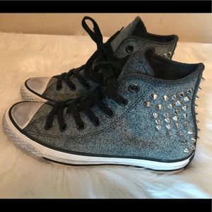 Converse washed studded hightop sneakers